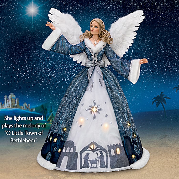 Little Town Of Bethlehem 2 Tall Musical Angel Portrait Doll