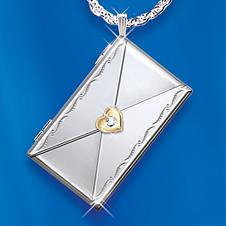 Dear Daughter Letter Of Love Engraved Diamond Locket Necklace