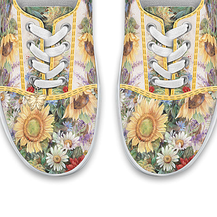 Lena Liu Artistically Designed Canvas Sneakers: Sunflower Lena Liu Artistically Designed Canvas Sneakers: Sunflower