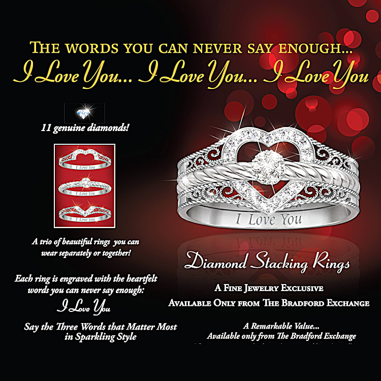 Bradford exchange diamond stacking rings discount
