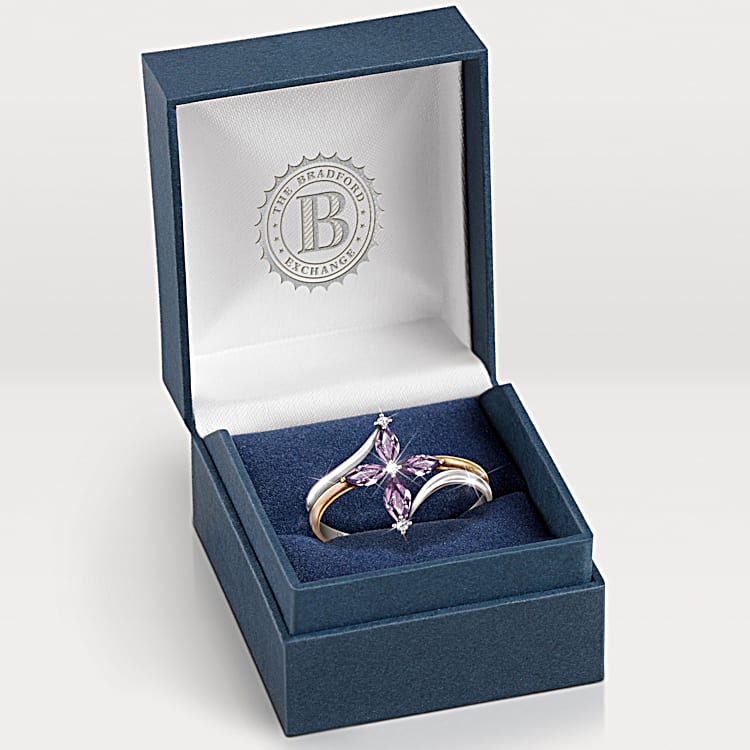 4 Amethysts And 3 Diamonds The Trinity Ring