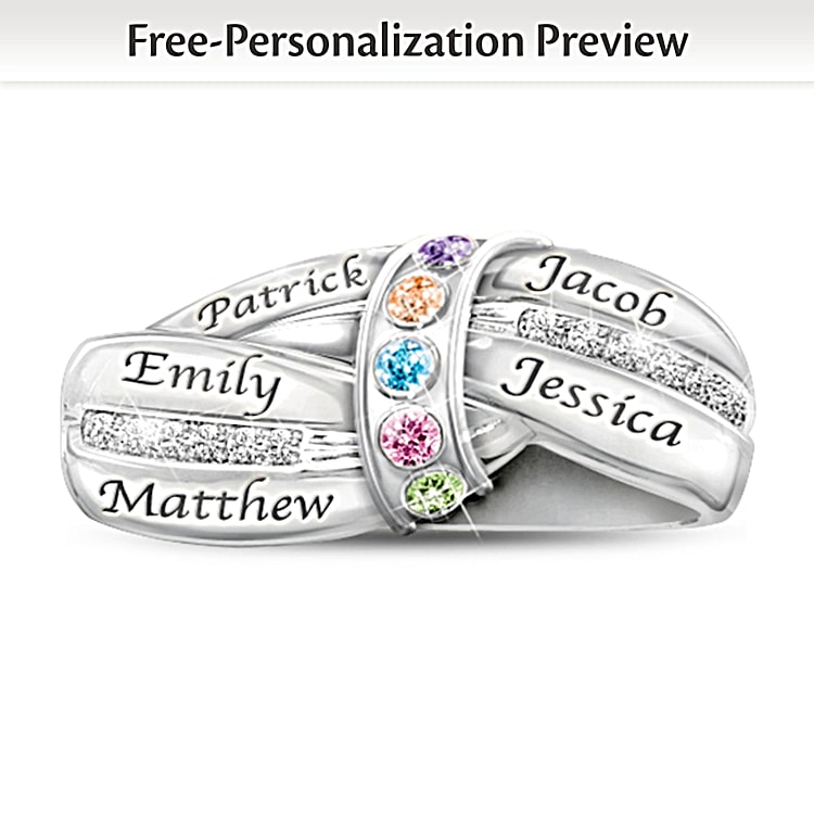 A Mothers Embrace Personalized Birthstone Ring