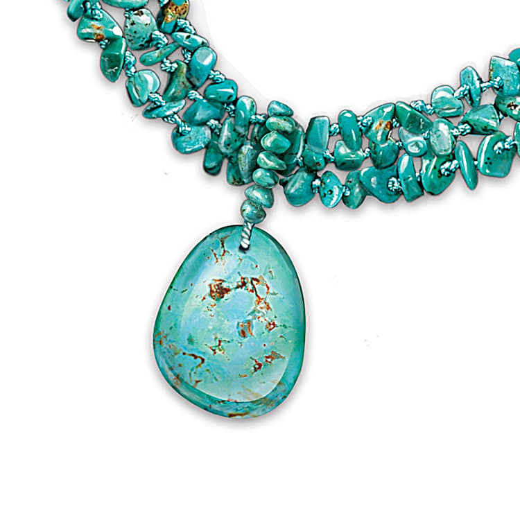 Teal blue necklace new arrivals