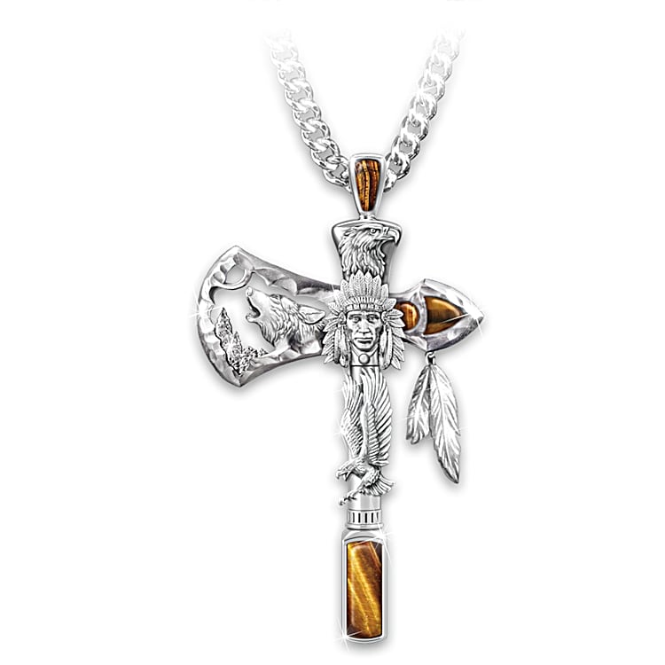 Mens Necklace Warrior Spirits Pendant Necklace