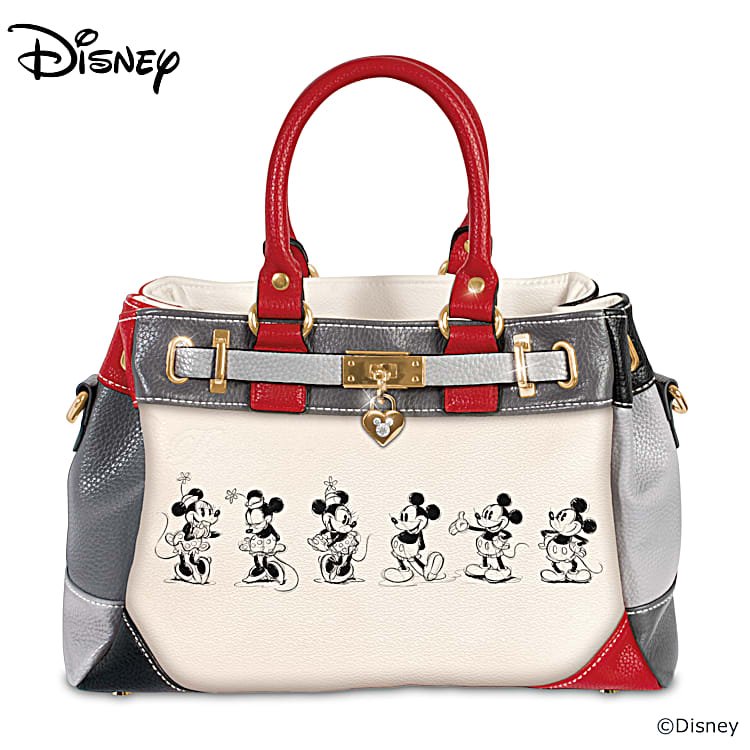 Disney Mickey Mouse And Minnie Mouse Love Story Handbag - The