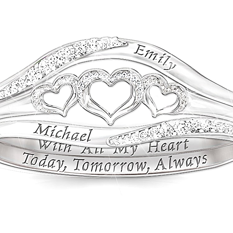 Womens Ring With All My Heart Personalized Diamond Ring
