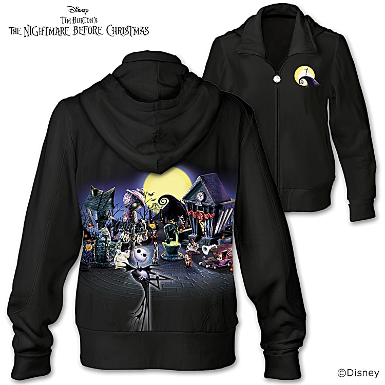 Womens Apparel Tim Burtons The Nightmare Before Christmas Womens Hoodie