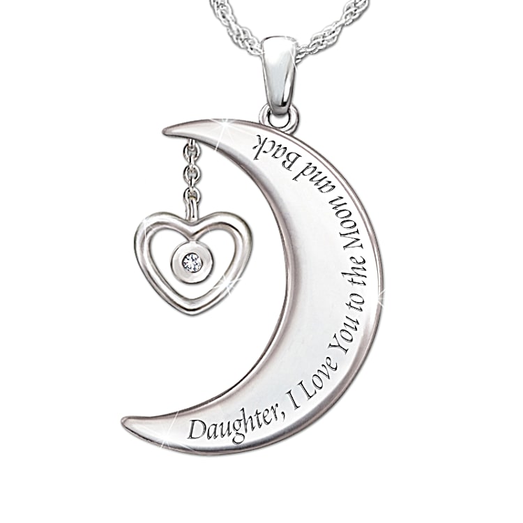 Moon and clearance back daughter necklace