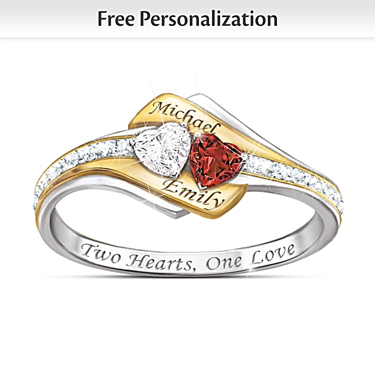 Two hearts diamond ring cheap