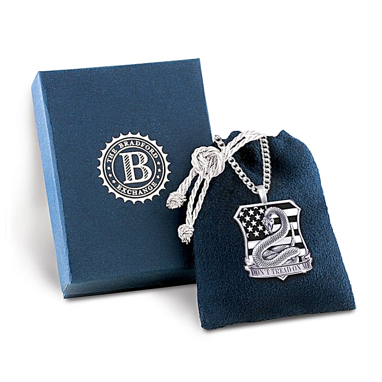Necklace: American Pride Dont Tread On Me Mens Pendant Necklace