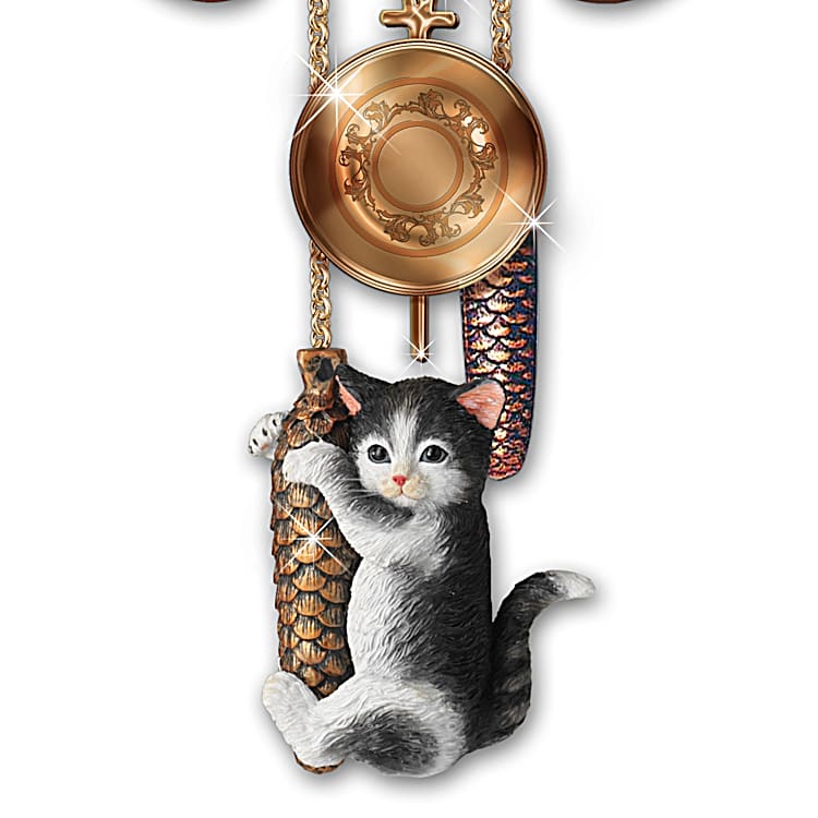 Happy Tails Cuckoo Clock With Kitten Art By Jurgen Scholz