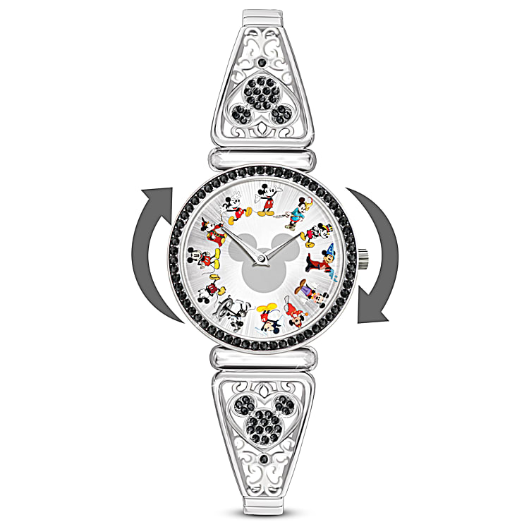 Disney Mickey Mouse Through The Years Womens Stretch Watch