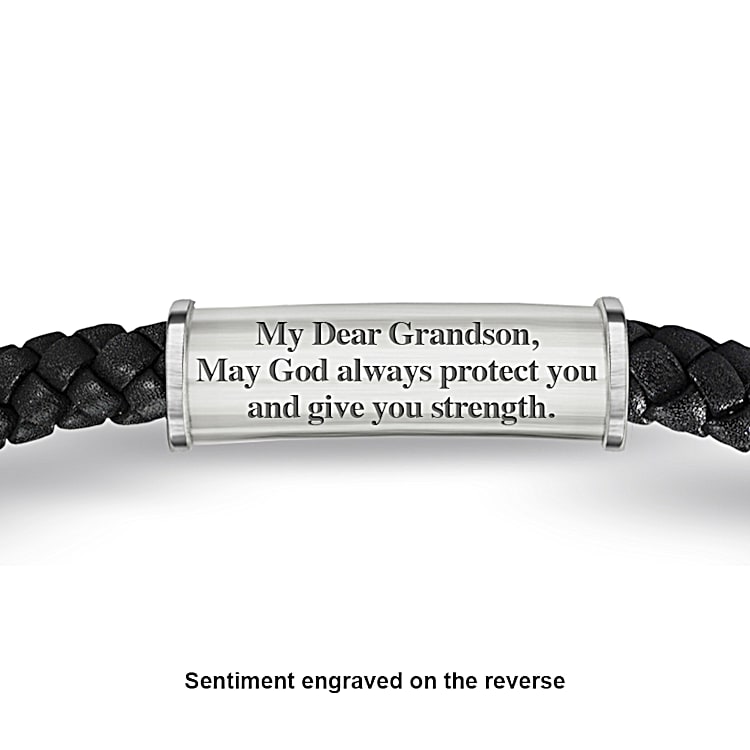 Bracelet Protection And Strength For My Grandson Mens Leather And