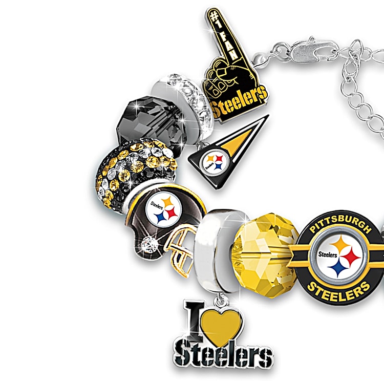 PITTSBURGH STEELERS JEWELRY BRACELET STACKED DISK - Jenkins Enterprises