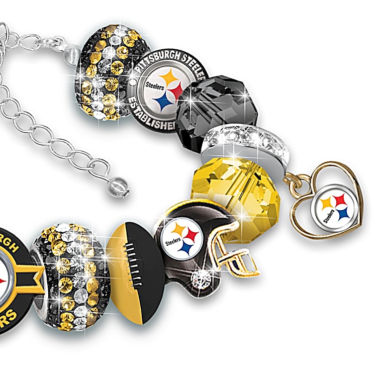 Fashionable Fan Pittsburgh Steelers NFL Charm Bracelet