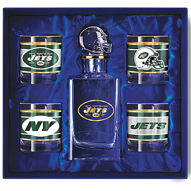 New York Jets NFL Glass Decanter Set