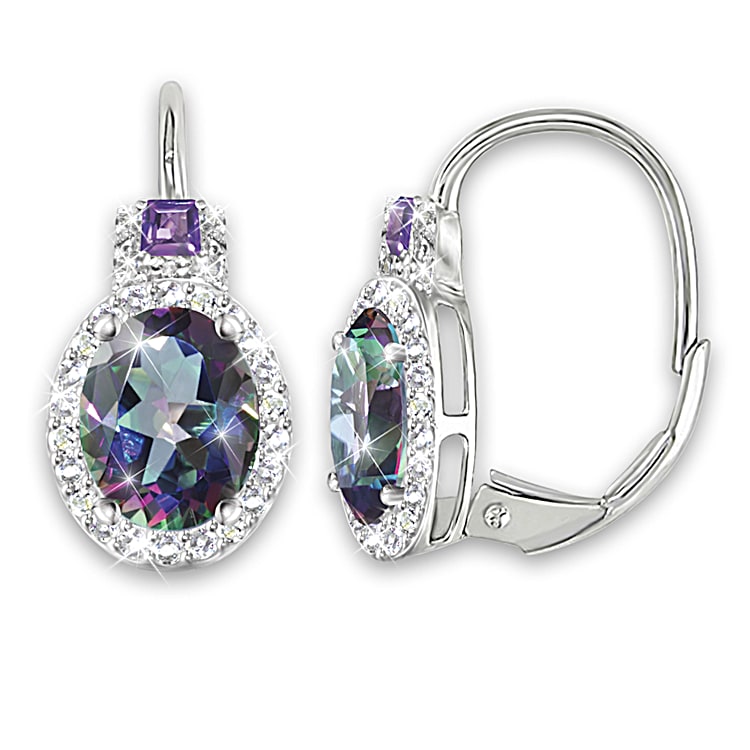 Mystic topaz necklace and earrings deals