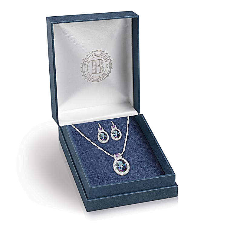 Topaz necklace and earring set top
