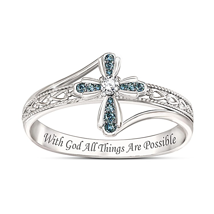 Blue And White Diamond Heavenly Grace Ring
