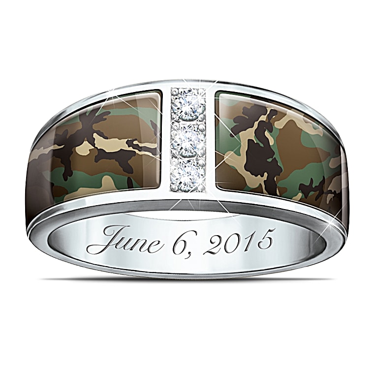 Camo wedding rings with real diamonds discount