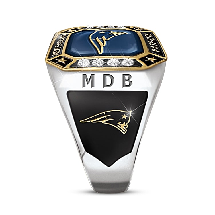 New England Patriots Super Bowl XLIX Champions Patriots Pride Personalized Mens Ring