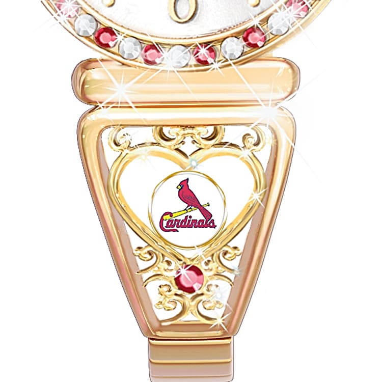 Women's St. Louis Cardinals Black Silicone Strap Wristwatch
