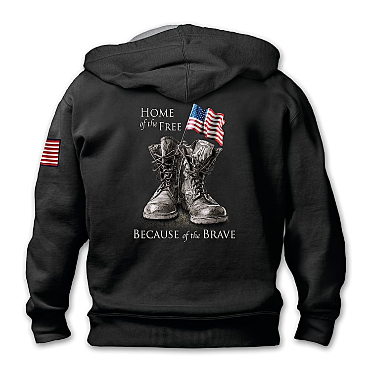 Because Of The Brave Mens Patriotic Hoodie