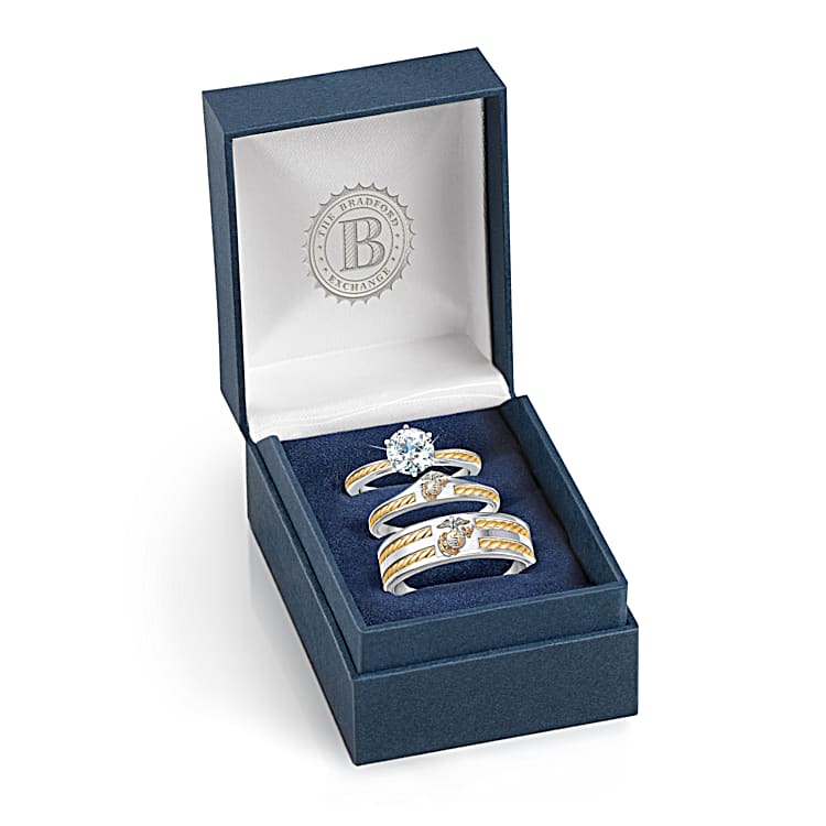 Marine corps wedding ring sets clearance