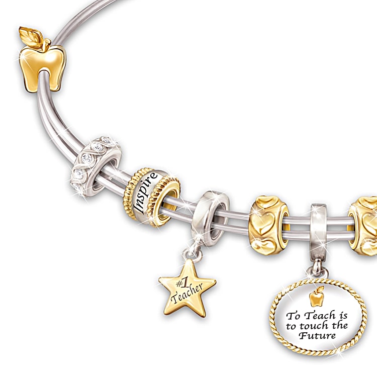 Passion For Teaching Charm 18K Gold Plated Bracelet