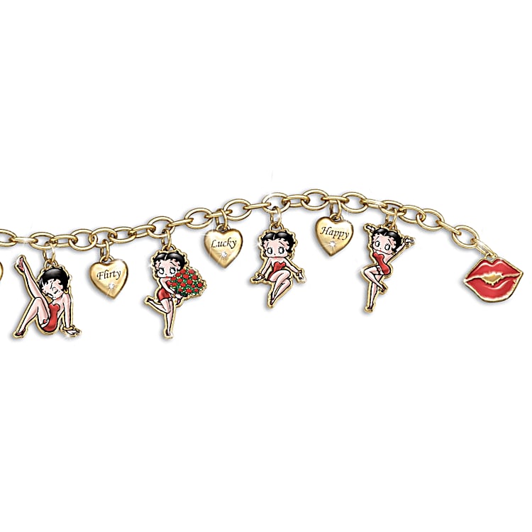 Betty Boop Shades of Betty Designer Handbag With A Golden Locket Style Heart Charm