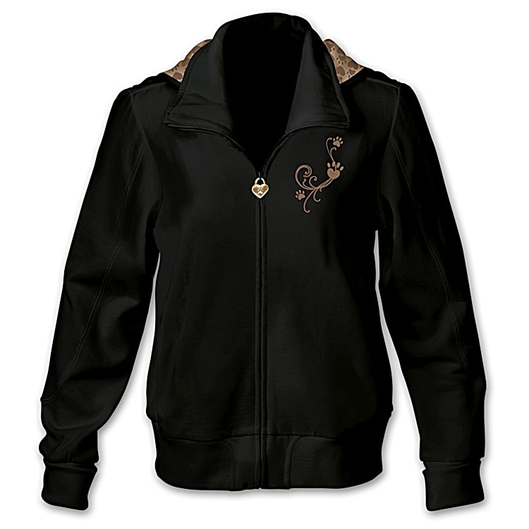 Paw print zip up hoodie cheap