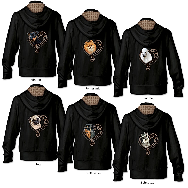 My Dog Leaves Paw Prints On My Heart Womens Cozy Comfort Hoodie