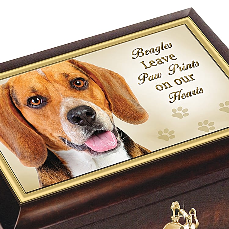Beagles Leave Paw Prints On Our Hearts Music Box