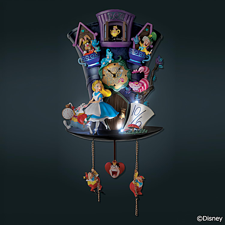 Disney Alice In Wonderland Mad Hatter Cuckoo Clock