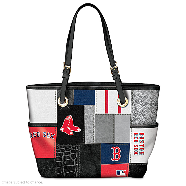 Boston Red Sox MLB Patchwork Tote Bag With Team Logos