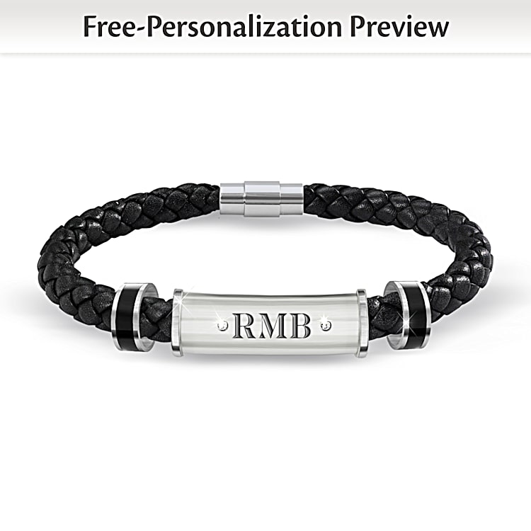 Diamond My Grandson My Pride My Joy Personalized Bracelet