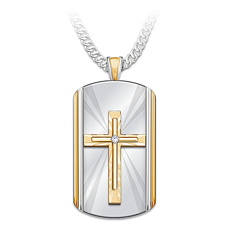 Cross dog tag pendant cheap
