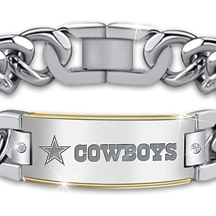 Cowboys Diamond Personalized Stainless Steel Bracelet
