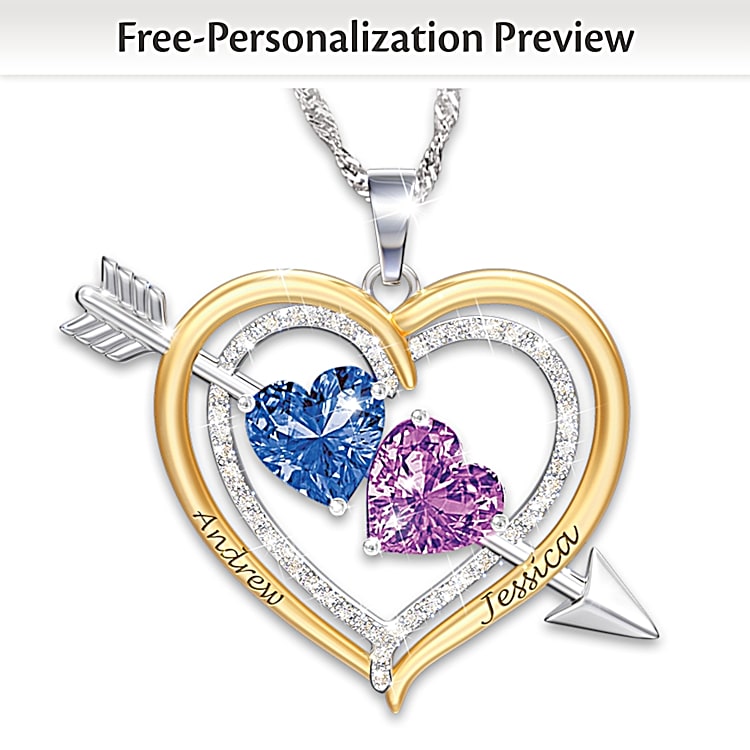 Birthstone necklace for couples deals