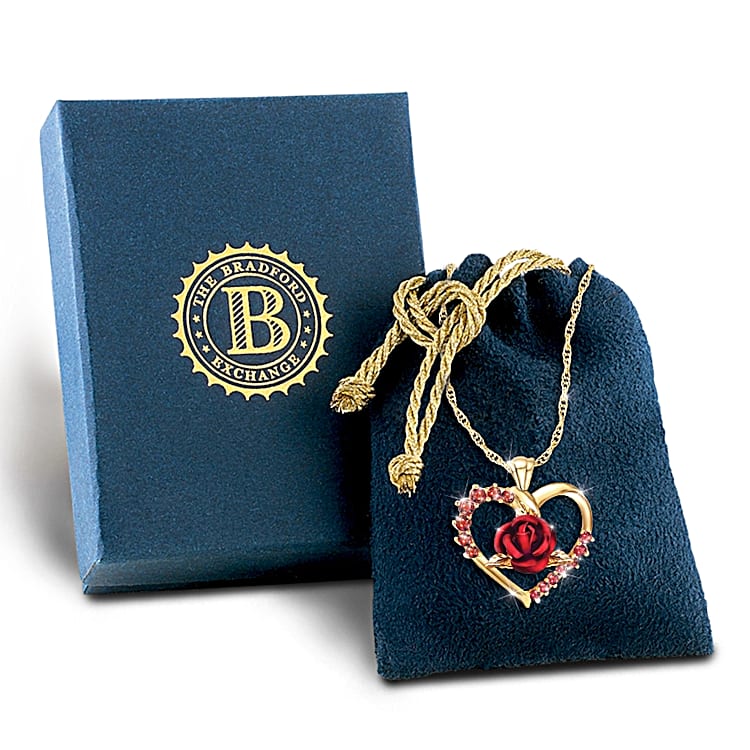 Forever Yours Womens Ruby Heart Shaped Pendant Necklace