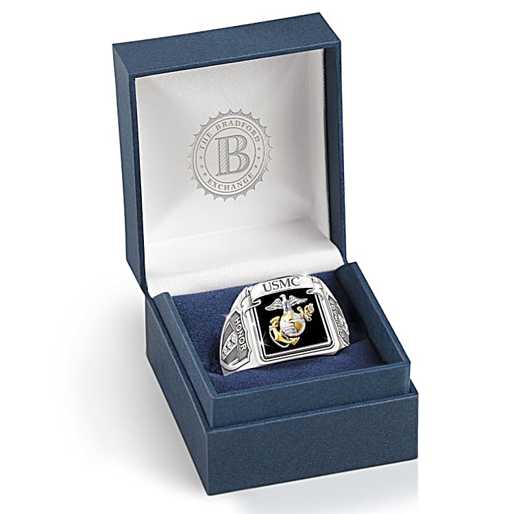 Military Honor Courage USMC Mens Ring
