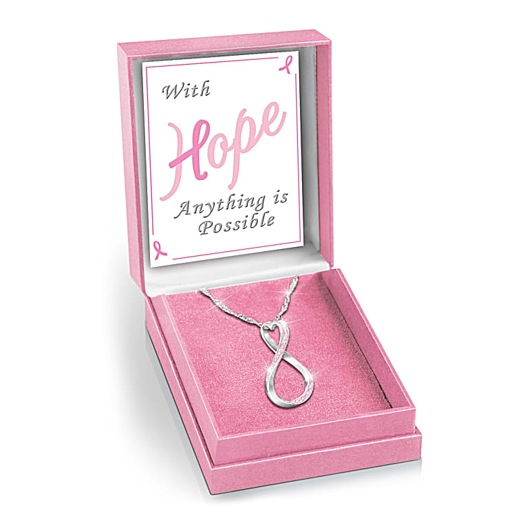 Forever Hope Breast Cancer Awareness Sterling Silver Pendant Necklace
