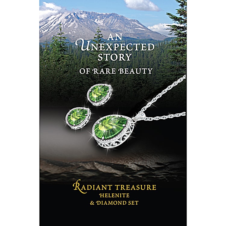 Radiant Treasure Womens Helenite Diamond Pendant Necklace And