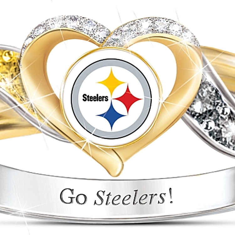Pittsburgh Steelers Womens 18K Gold Plated Pride Ring