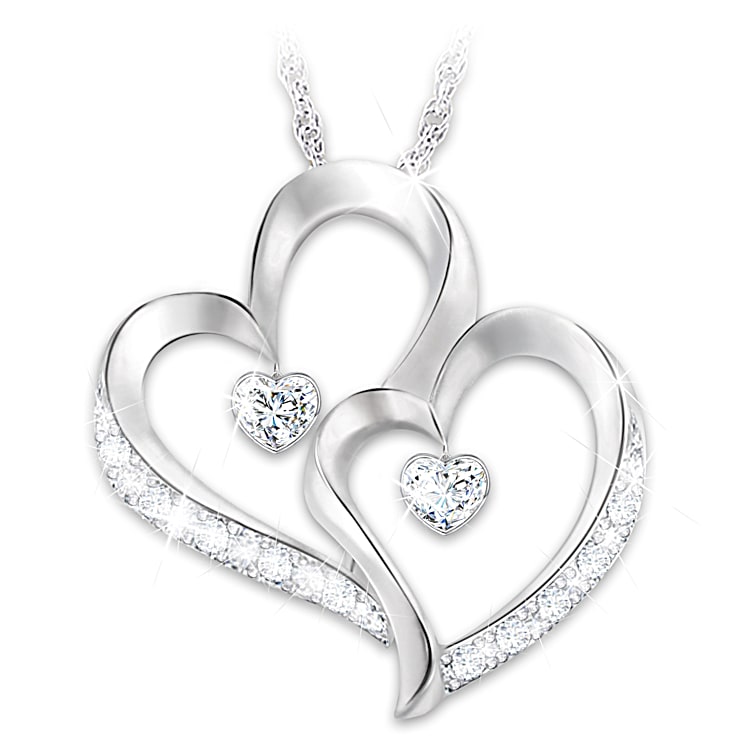 Heart-Shaped Diamond Pendant Necklace