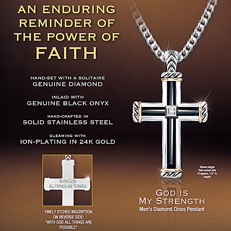 Silver Diamond Cross Pendant