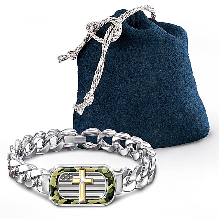 My Country My Faith Diamond Men s Bracelet
