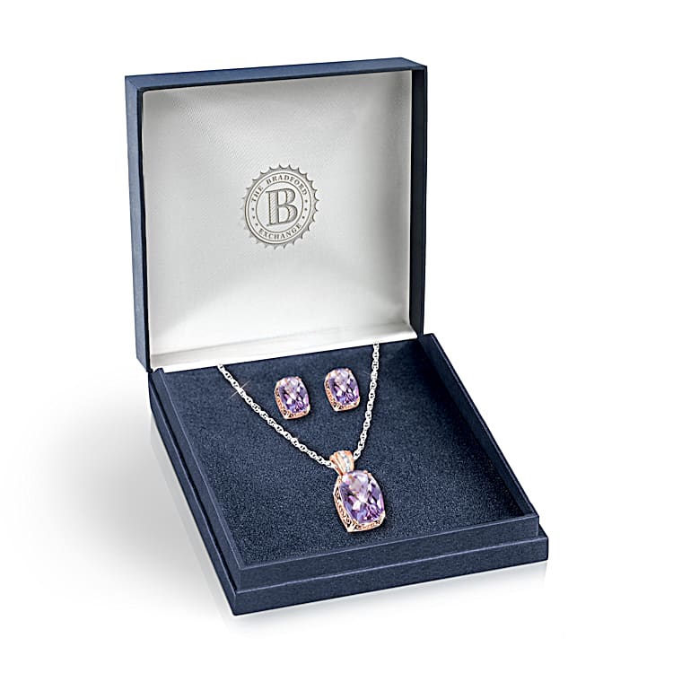 Amethyst necklace and earring set store