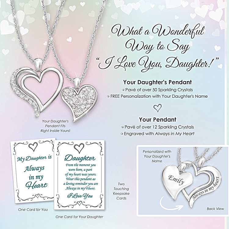 Bradford exchange mother daughter necklace hotsell