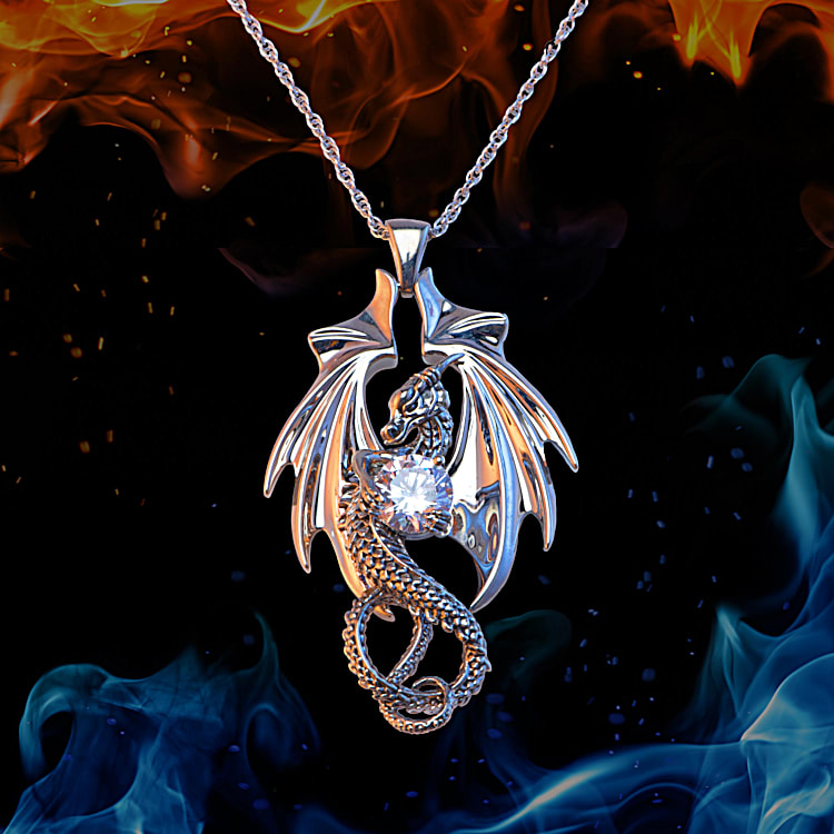 Fire dragon pendant on sale